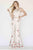 Jolene Collection - 18036 Two Piece Floral Halter Gown In White and Multi-Color