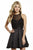 Jolene Collection - 16533 Illusion High Halter Satin Dress In Black