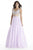 Jolene Collection - 17029 Jeweled Floral Illusion Gown In Purple