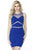 Jolene Collection - 17527 Illusion Chevron Cut Dress In Blue