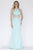 Jolene Collection - 18001 Crystal Ornate High Halter Two-Piece Gown In Blue