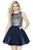 Jolene Collection - 17560L Embellished Illusion Jewel A-line Dress In Blue