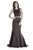 Jolene Collection - E17046 Scoop Neck Embellished Mermaid Gown In Black