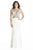 Jolene Collection - 17024 Bejeweled Plunging V-Neck Gown In White and Pink