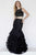 Jolene Collection - 18053 Two Piece Embellished Tiered Mermaid Dress In Black
