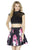 Jolene Collection - 17566 Two Piece Embellished High A-line Dress In Black and Pink