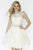 Jolene Collection - 17553 Lace Illusion Bateau A-line Dress In White and Neutral