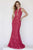 Jolene Collection - 18094 Beaded Halter Sheer Fitted Dress In Pink