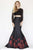 Jolene Collection - 18115 Two Piece Long Sleeves Mermaid Dress In Black and Red