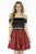 Jolene Collection - 17562 Printed Off Shoulder A-line Dress In Black and Red