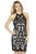 Jolene Collection - 17580 Embellished Sheer Halter Sheath Dress In Black and Neutral