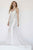 Jolene Collection - 18346 Plunging V-neck Illusion Sheath Gown In White
