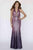 Jolene Collection - 18099 Sequined Halter V-neck Ombre Sheath Dress In Purple