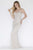 Jolene Collection - 18315 Sweetheart Neck with Strap Beaded Gown In Silver and Neutral