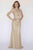 Jolene Collection - 18310 Deep V-neck Two-Piece Beaded Gown In Gold