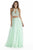Jolene Collection - 17049 Two Piece Bejeweled A-line Dress In Green and Neutral