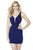 Jolene Collection - 17533 Plunging Cutout Jersey Sheath Dress In Blue