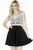 Jolene Collection - 17588 V-Neck Encrusted Skater Dress In Black