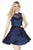 Jolene Collection - 17593 Sleeveless Open-Back Illusion Short Dress In Blue