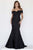 Jolene Collection - 18034 Fitted Off-Shoulder Mermaid Gown In Black