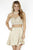 Jolene Collection - 17597 Two Piece Beaded Halter Short Dress In Neutral
