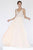 Jolene Collection - 18005L Beaded V-Neck Fitted Chiffon Dress In Pink