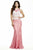 Jolene Collection - 17007 Beaded Lace Halter Dress In Pink and White