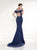 Tarik Ediz - Embellished Neckline Evening Gown 92438 in Blue