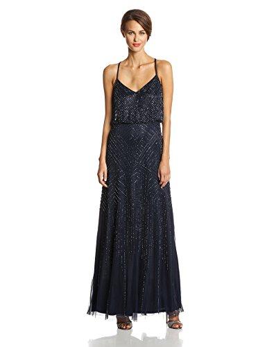 Adrianna Papell - Beaded Long Dress 91897340 in Blue