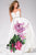 Crystal Embellished Belt Plunging Neckline Ball Gown 42005