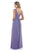 Alexia Designs - 4200 Embellished Pleated V-neck A-line Dress In Purple