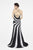 Saboroma - 4200 Two Tone Embellished Trumpet Dress