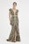 Saboroma - 4330 Two Tone Deep V-neck Trumpet Dress In Gold