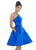 Ashley Lauren - 4201 Halter Sheath Cocktail Dress with Overskirt In Blue