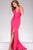 Long  V Neck High Slit Prom Dress 42038