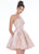 Ashley Lauren - 4204 Metallic Halter Neck Cocktail Dress In Pink