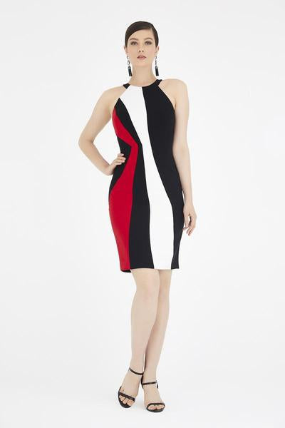 Saboroma - 4207 Sleeveless Halter Sheath Dress In Black