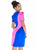 Ashley Lauren - 4207 Color Block Satin Short Dress In Pink and Blue