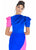 Ashley Lauren - 4207 Color Block Satin Short Dress In Pink and Blue
