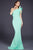 32602 Bow Accented Asymmetrical Mermaid Gown