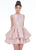 Ashley Lauren - 4211 Two Tone Jewel Tiered Cocktail Dress In Pink and Gold