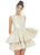 Ashley Lauren - 4211 Two Tone Jewel Tiered Cocktail Dress In Silver and Gold