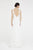 Saboroma - 4213 Appliqued Illusion Midriff Trumpet Gown In White