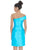 Ashley Lauren - 4215 One Shoulder Column Cocktail Dress In Blue and Green