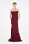 Saboroma - 4216 Floral Applique Sheer Back Off Shoulder Mermaid Gown In Red