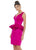 Ashley Lauren - 4217 V-neck Satin Peplum Column Dress In Pink