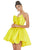 Ashley Lauren - 4218 Bowed Strapless A-Line Cocktail Dress In Yellow