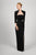 Daymor Couture - 421 Ruched Straight Neck Sheath Dress in Black