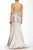Sue Wong - Embroidered Peplum Satin Dress in Neutral