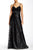 Sue Wong - W5200 Embellished V-Neck Evening Dress  in Black